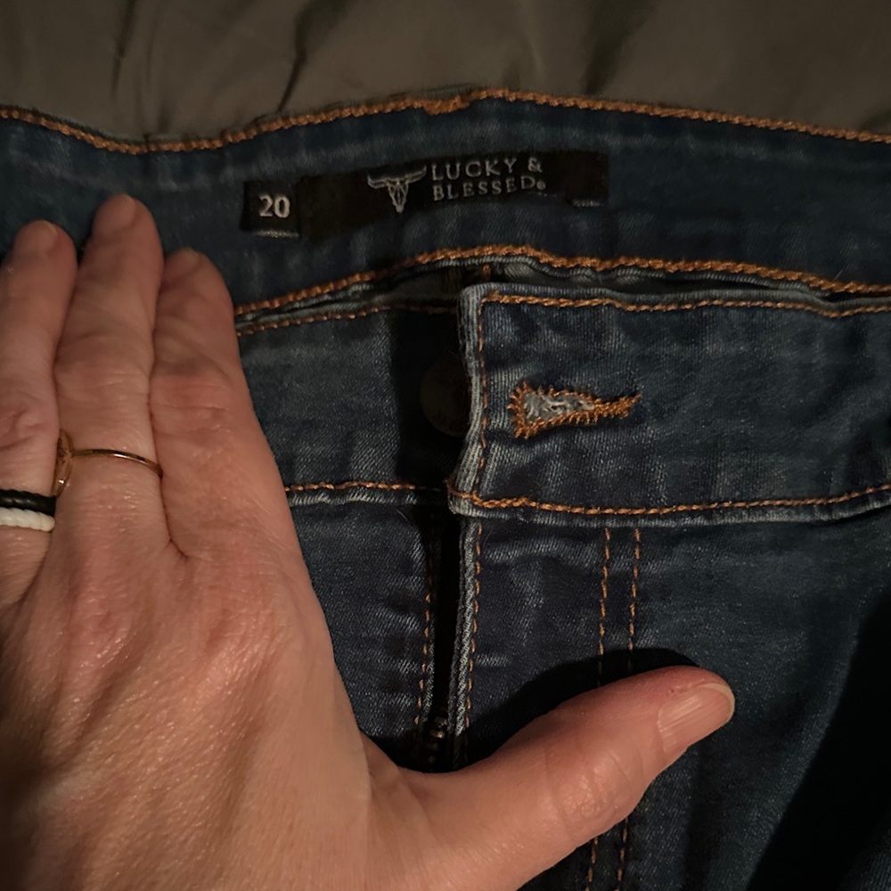 Distressed Blue Jeans - Picture 2 of 5